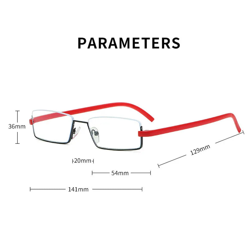 TR90 Presbyopic Glasses Man Blue Light Reading Glasses Men Metal Square Glasses For Sight Plus Lenses +1.0/1.5/2.0/2.5/3.0/3.5/4