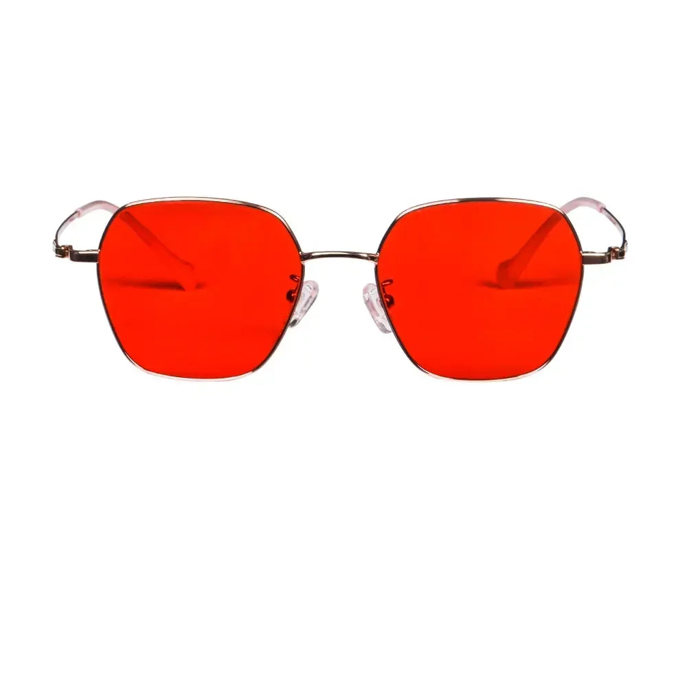 SHINU Titanium Frame Blue Light Blocking Glasses Men Red Lenses Anti Green Light No Headache Relex Eyes Eye Glasses T1026RD