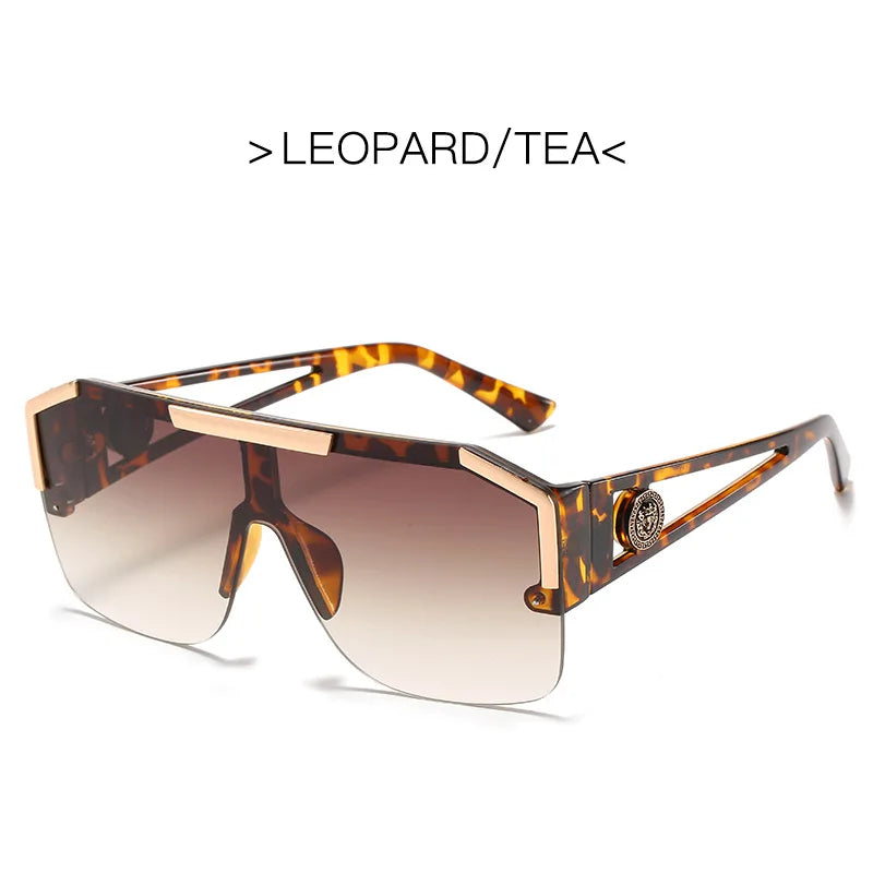 Steampunk Sunglasses Men Women Retro Oversized Sun Glasses Luxury Brand Design Gradient Square Shades for Driving UV400