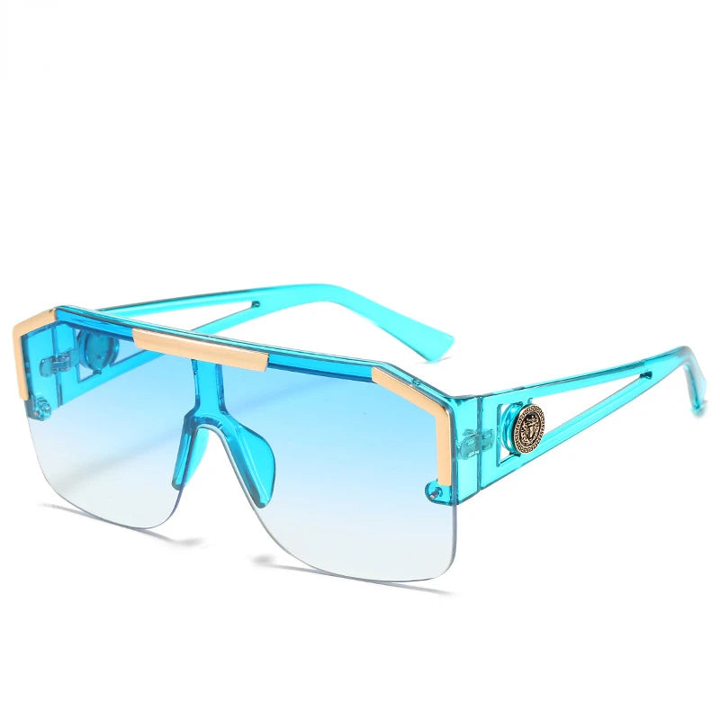 Steampunk Sunglasses Men Women Retro Oversized Sun Glasses Luxury Brand Design Gradient Square Shades for Driving UV400