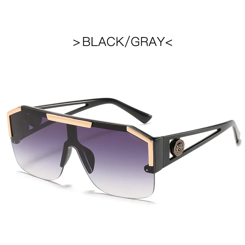 Steampunk Sunglasses Men Women Retro Oversized Sun Glasses Luxury Brand Design Gradient Square Shades for Driving UV400