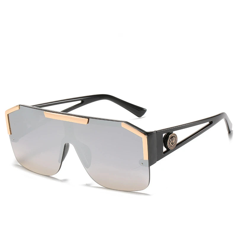Steampunk Sunglasses Men Women Retro Oversized Sun Glasses Luxury Brand Design Gradient Square Shades for Driving UV400