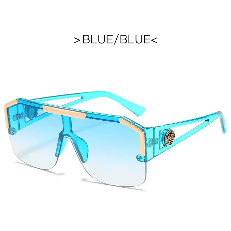 Steampunk Sunglasses Men Women Retro Oversized Sun Glasses Luxury Brand Design Gradient Square Shades for Driving UV400