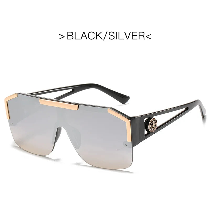 Steampunk Sunglasses Men Women Retro Oversized Sun Glasses Luxury Brand Design Gradient Square Shades for Driving UV400