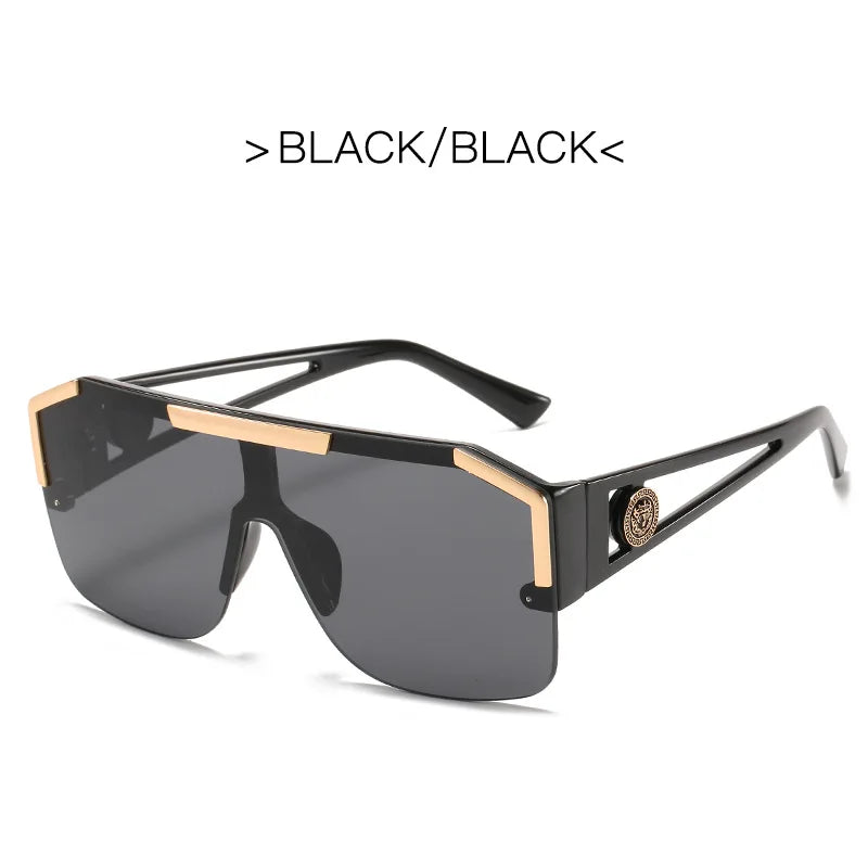 Steampunk Sunglasses Men Women Retro Oversized Sun Glasses Luxury Brand Design Gradient Square Shades for Driving UV400