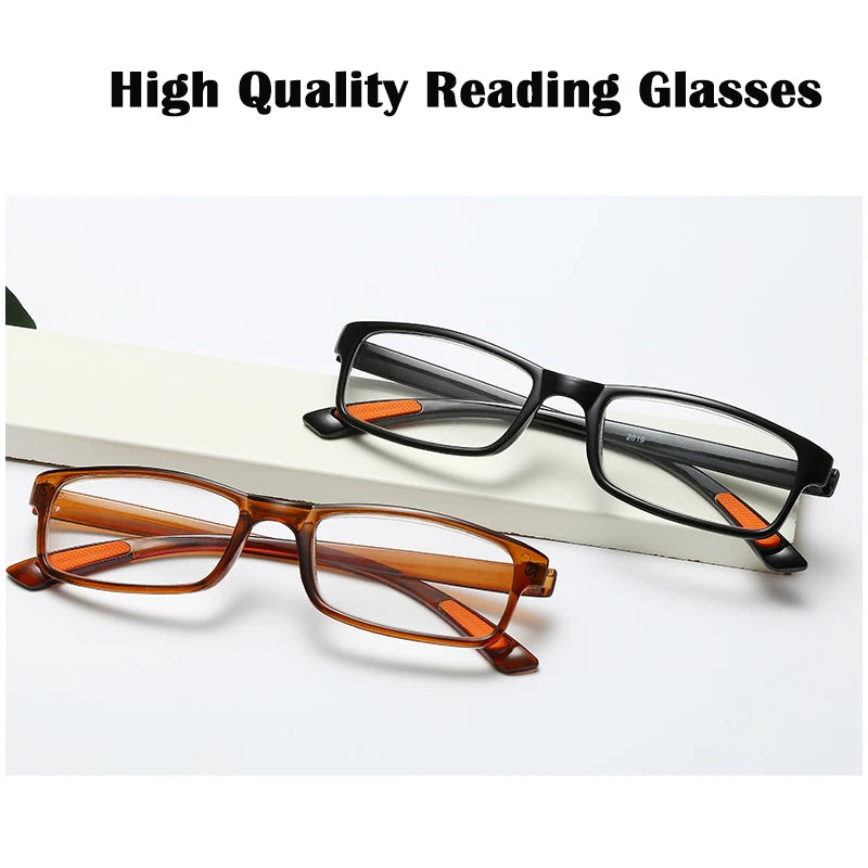 TR90 Ultralight Full Frame Reading Glasses Men Women Retro Clear Flexible Presbyopic Glasses Magnifying Cheap gafas Brown Black