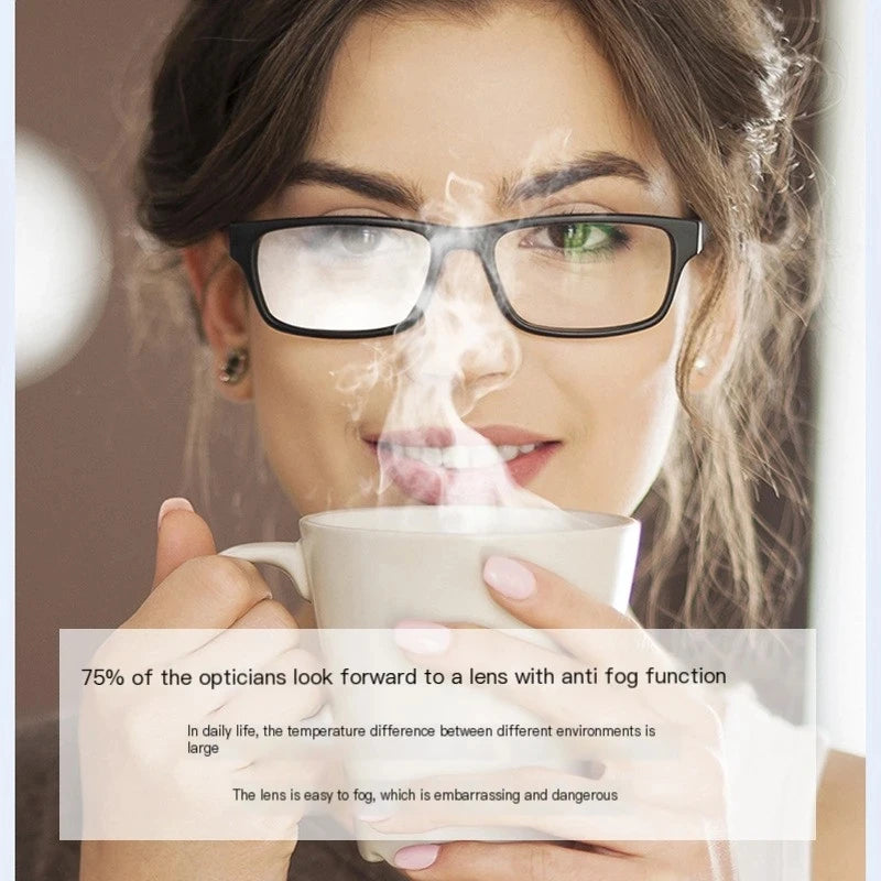 VCKA Anti-Fog Anti Blue 1.56 1.61 1.67 Prescription Resin Aspheric Eye Glasses Lenses Myopia Optical