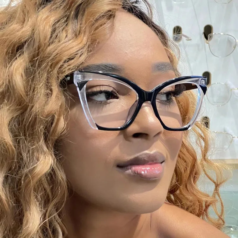 XJiea Luxury Brand Myopia Women Glasses Frame Designer Stitching Color Optical Eyewear Anti-blue Light Lenses Eyeglasses