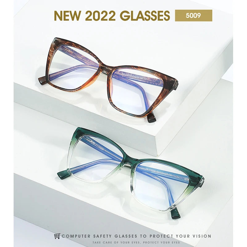 XJiea Luxury Brand Myopia Women Glasses Frame Designer Stitching Color Optical Eyewear Anti-blue Light Lenses Eyeglasses