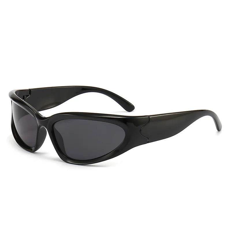 XJiea y2k Occhiali da sole Donna 2024 Steampunk Uomo Occhiali Lenti a specchio alla moda Ciclismo all'aperto Unisex Shades Eyewear