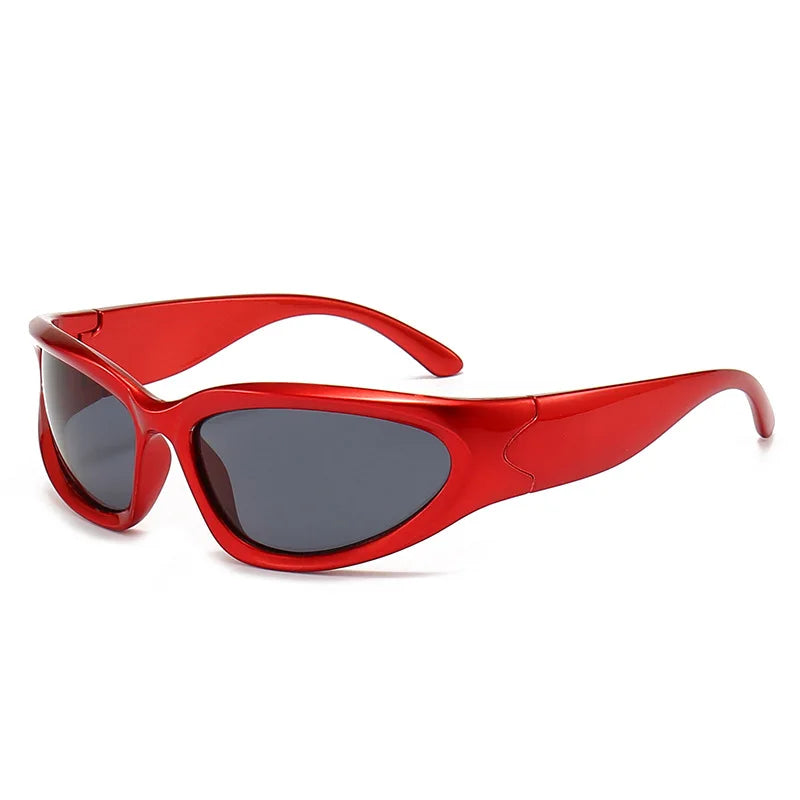 XJiea y2k Occhiali da sole Donna 2024 Steampunk Uomo Occhiali Lenti a specchio alla moda Ciclismo all'aperto Unisex Shades Eyewear