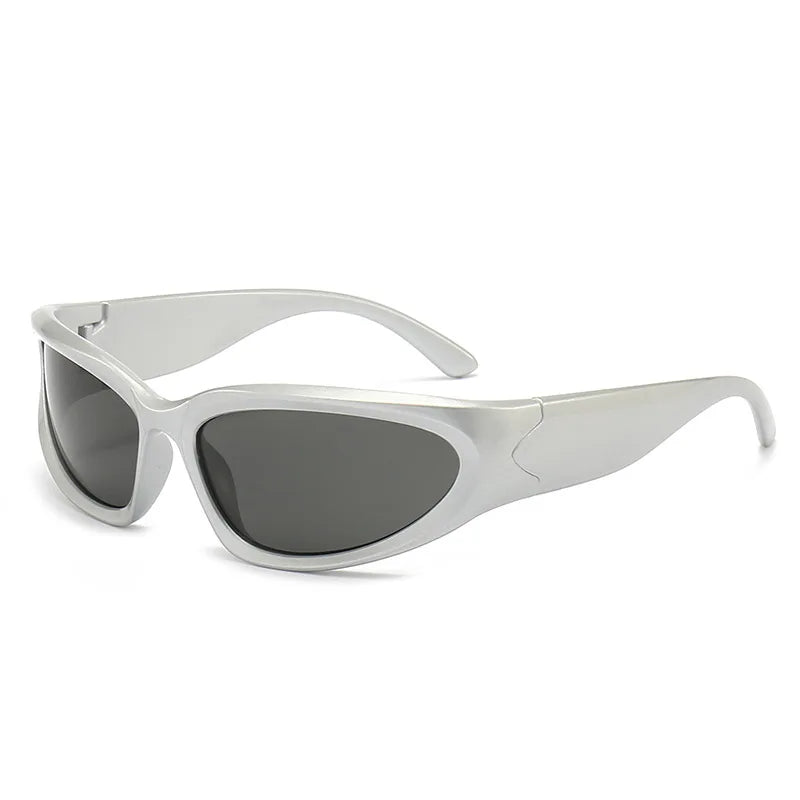 XJiea y2k Occhiali da sole Donna 2024 Steampunk Uomo Occhiali Lenti a specchio alla moda Ciclismo all'aperto Unisex Shades Eyewear