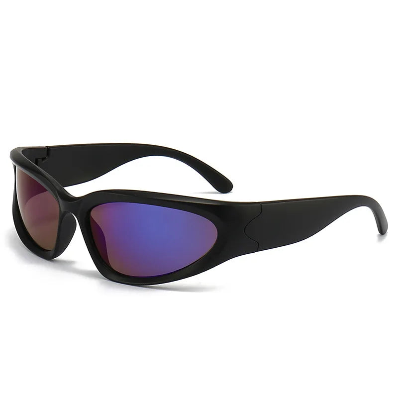 XJiea y2k Occhiali da sole Donna 2024 Steampunk Uomo Occhiali Lenti a specchio alla moda Ciclismo all'aperto Unisex Shades Eyewear