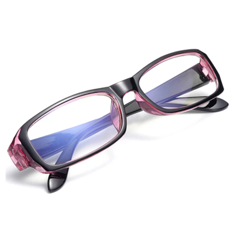 seemfly Pink Vintage Myopic Glasses Women Men Myopia Eyeglasses Black Frame Anti Blue-ray Ultra Light Short Sight Lenses Eyewear