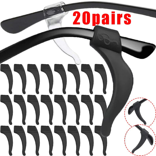 10/40 pezzi da donna in silicone trasparente antiscivolo occhiali ganci auricolari antiscivolo montatura manicotti di fissaggio anti-caduta portaocchiali