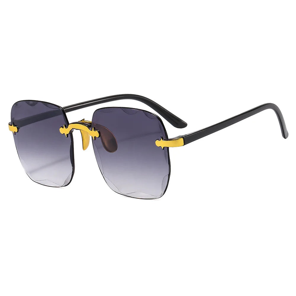 2023 New Rimless Women's Sunglasses Gradient Lenses Sun glasses Lady Vintage Alloy Legs Classic Designer Shades UV400