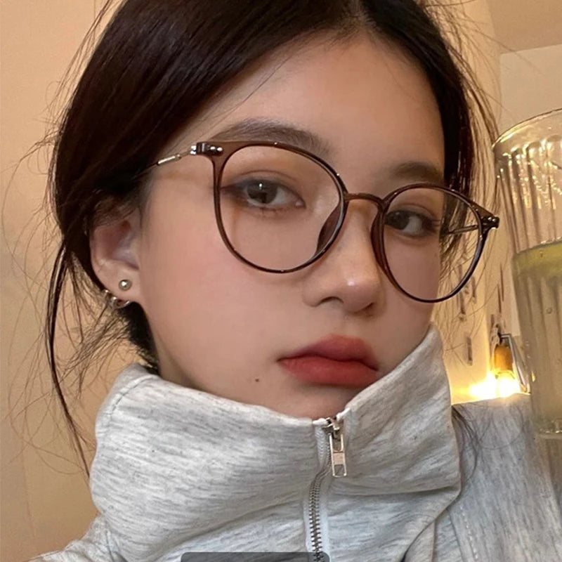 2024 New Classic Round  Anti-blue Light Glasses Women Pink Lenses For Female Summer Outdoor Accessory Eyewear