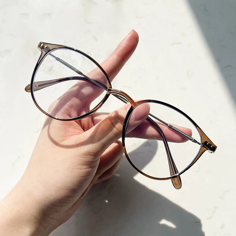 2024 New Classic Round  Anti-blue Light Glasses Women Pink Lenses For Female Summer Outdoor Accessory Eyewear