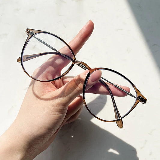 2024 New Classic Round  Anti-blue Light Glasses Women Pink Lenses For Female Summer Outdoor Accessory Eyewear