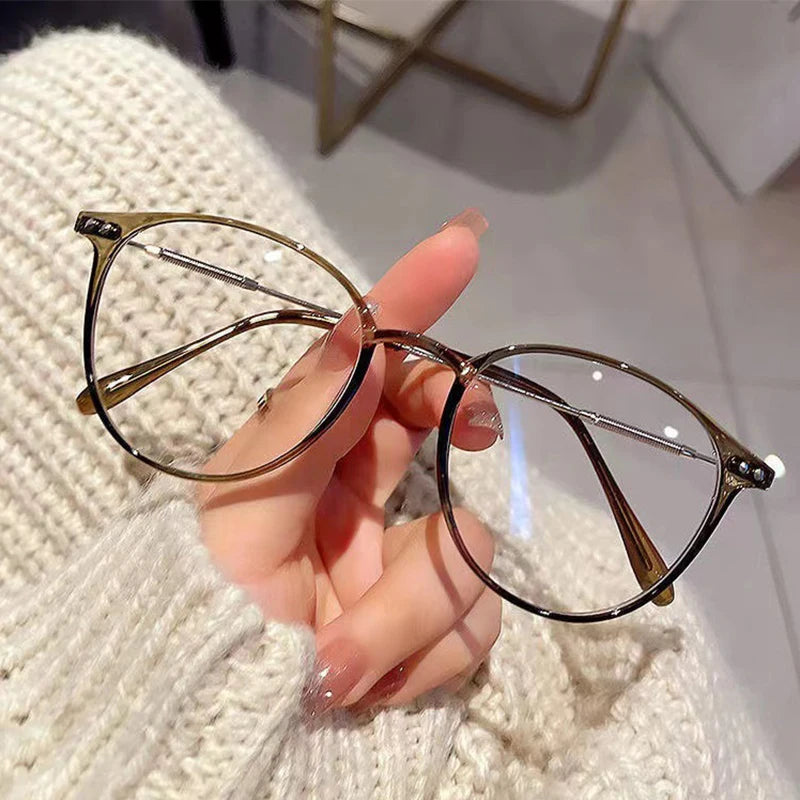 2024 New Classic Round  Anti-blue Light Glasses Women Pink Lenses For Female Summer Outdoor Accessory Eyewear