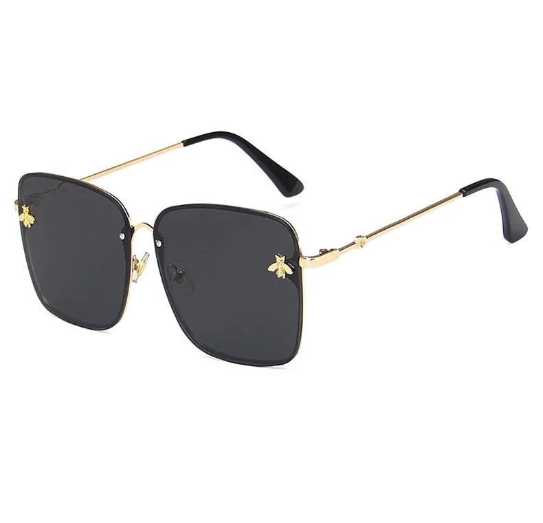 2024 Rimless Women's Sunglasses Gradient Lenses Sun glasses Lady Vintage Square Bee Designer Shades Female