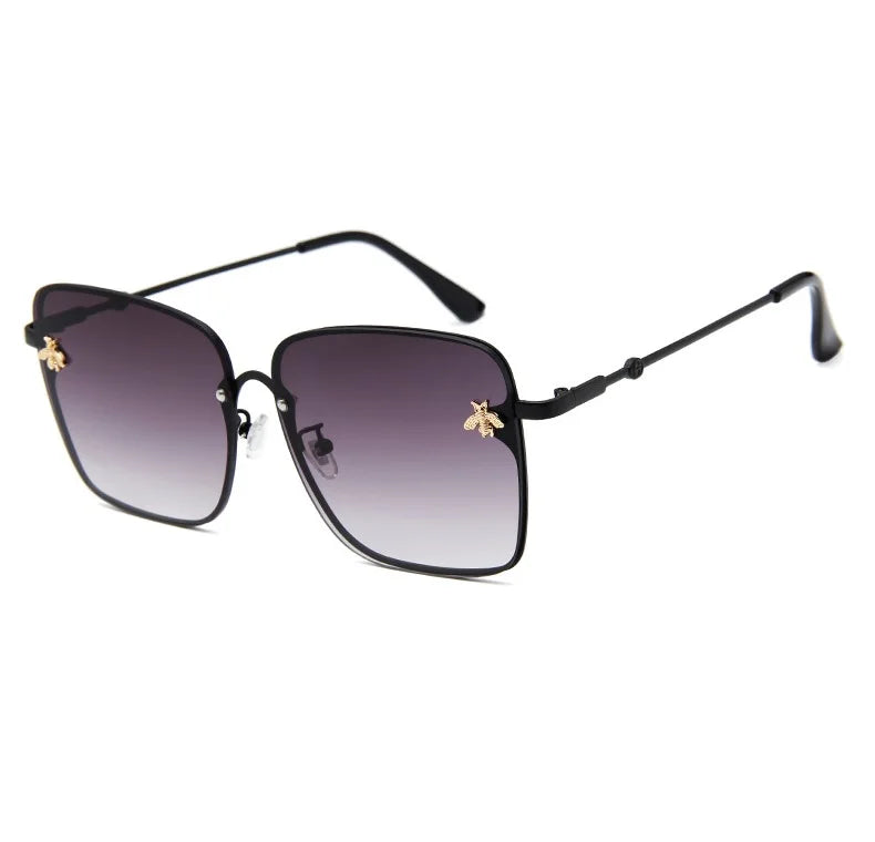 2024 Rimless Women's Sunglasses Gradient Lenses Sun glasses Lady Vintage Square Bee Designer Shades Female