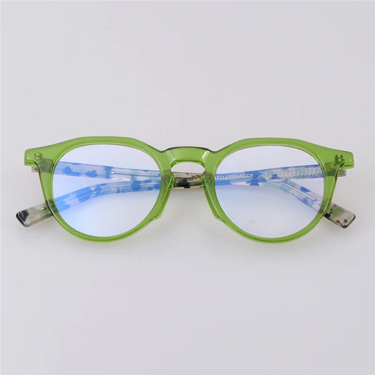 Acetate Blue Round Men Glasses Eyeglass Frames Women Prescription Glasses Eye Glasses Frames for Men Bijziendheid Bril Heren