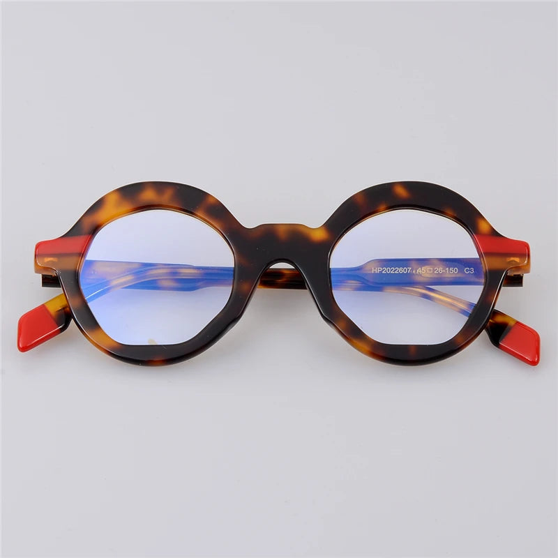 Acetate Colorful Round Eyeglass Frames Men Glasses Women Prescription Glasses Eye Glasses Frames for Men Bijziendheid Bril Heren