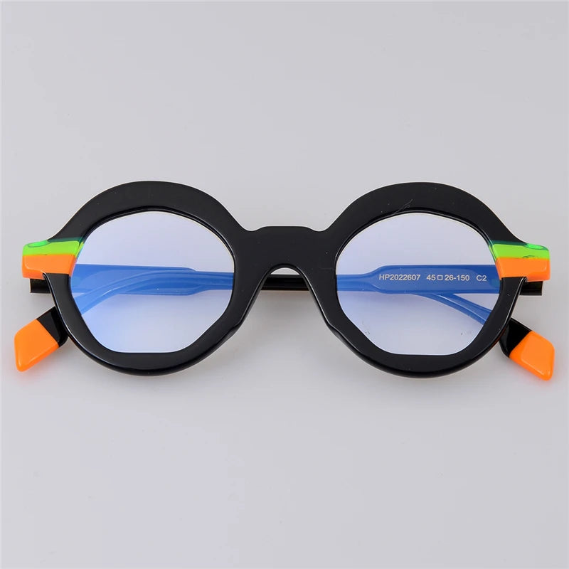 Acetate Colorful Round Eyeglass Frames Men Glasses Women Prescription Glasses Eye Glasses Frames for Men Bijziendheid Bril Heren