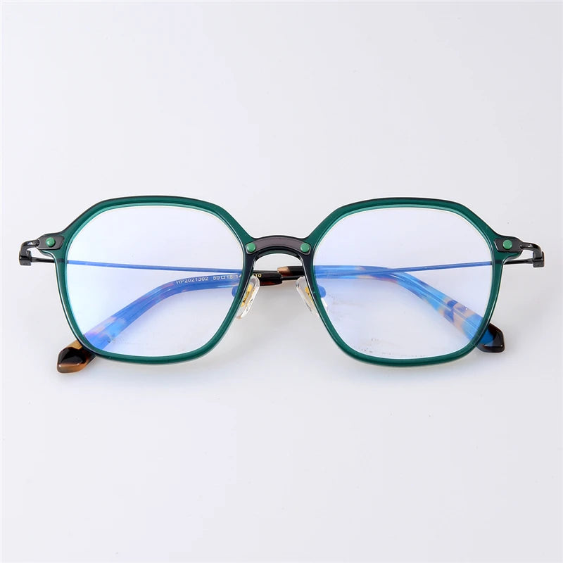 Acetate Green Square Men Glasses Eyeglass Frames Women Prescription Glasses Eye Glasses Frames for Men Bijziendheid Bril Heren