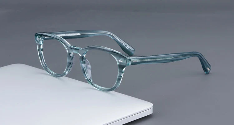 Blue Light Blocking Glasses Cary Grant Patchwork Acetate Eyeglass Frames Mens Brand Designer Prescription Glasses Women Oliver