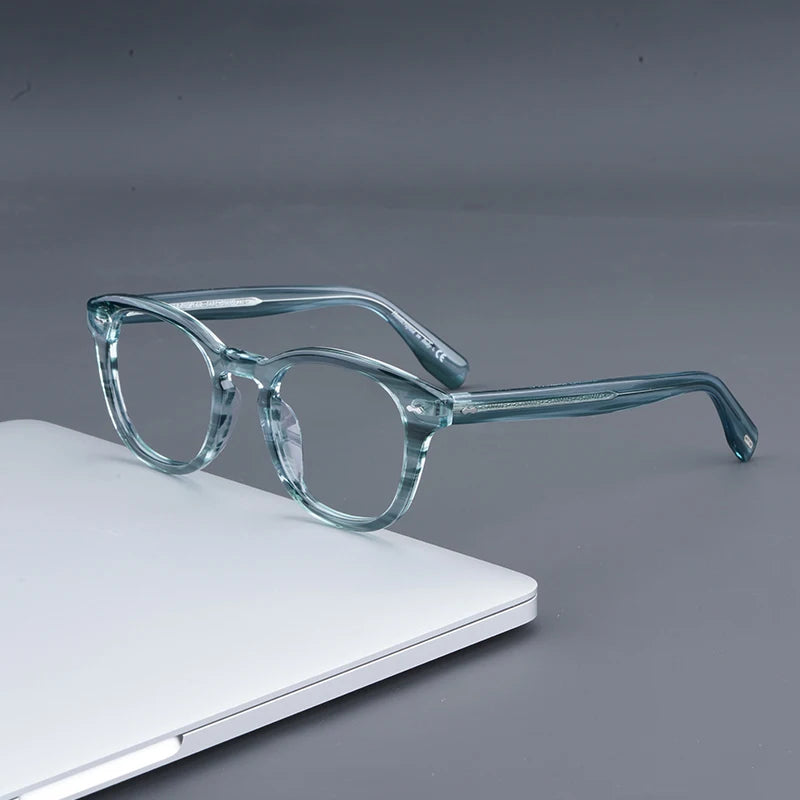 Blue Light Blocking Glasses Cary Grant Patchwork Acetate Eyeglass Frames Mens Brand Designer Prescription Glasses Women Oliver