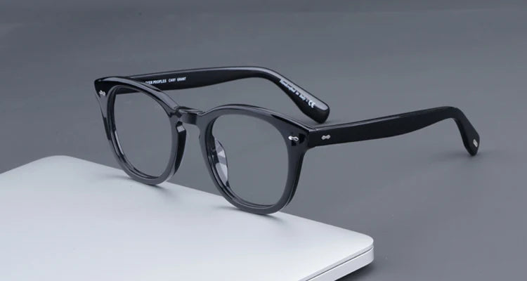 Blue Light Blocking Glasses Cary Grant Patchwork Acetate Eyeglass Frames Mens Brand Designer Prescription Glasses Women Oliver