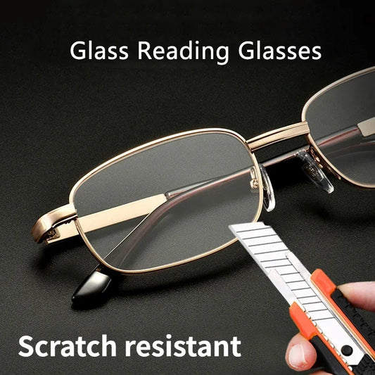 Design Reading Glasses, Men's Women's Full-frame Alloy, Clear HD Lenses, Reading Glasses, Scratch Resistant +0--+400
