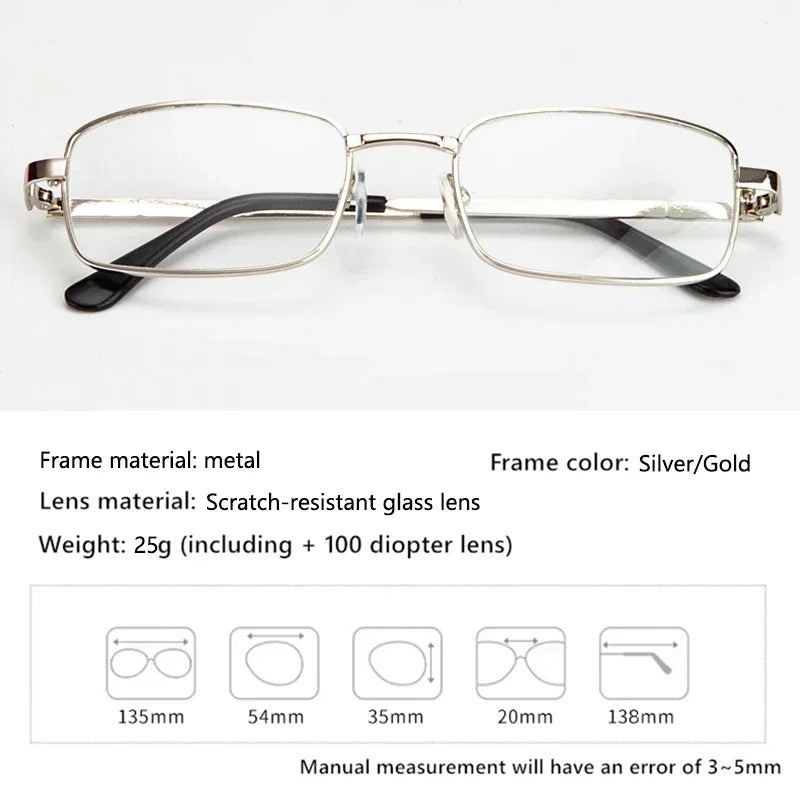 Design Reading Glasses, Men's Women's Full-frame Alloy, Clear HD Lenses, Reading Glasses, Scratch Resistant +0--+400