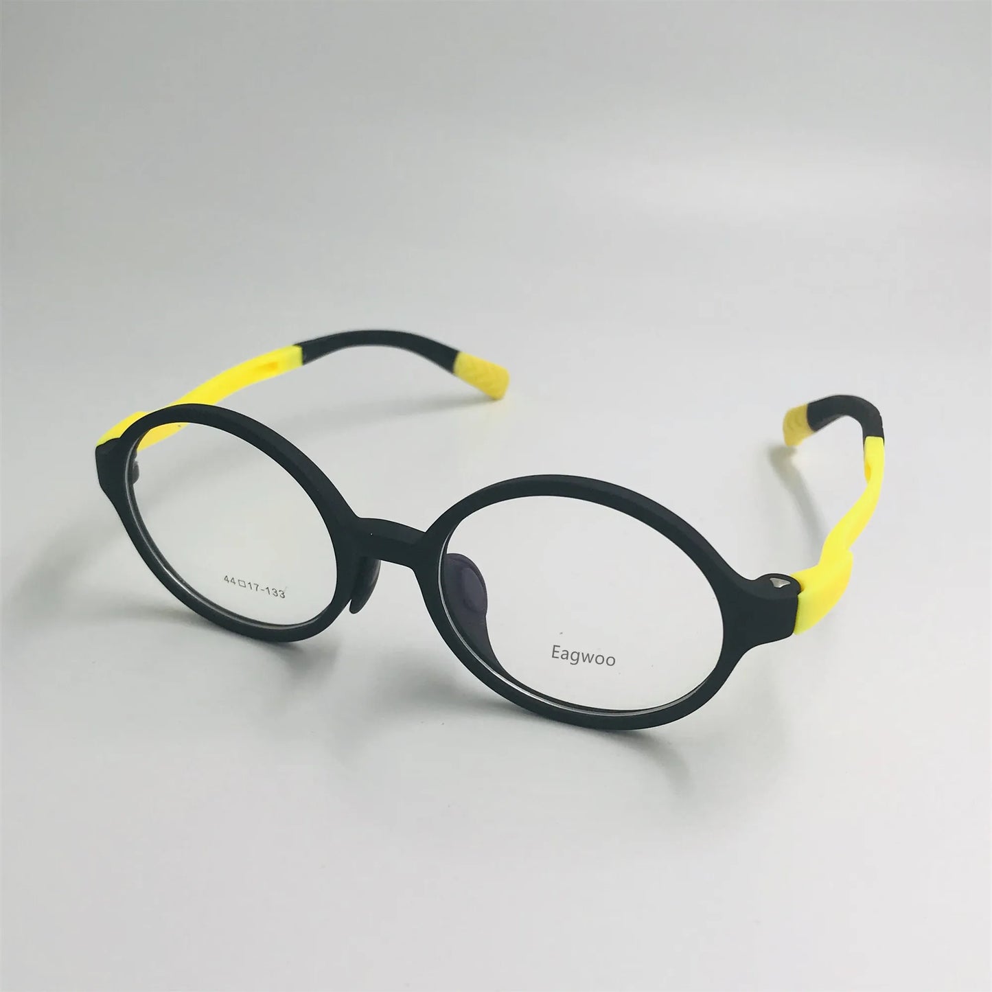 Eagwoo Silicon Soft  Children Eyeglasses Round Vintage Sepectacle Optical Frame with Plain Vision Lenses Spectacle 29006
