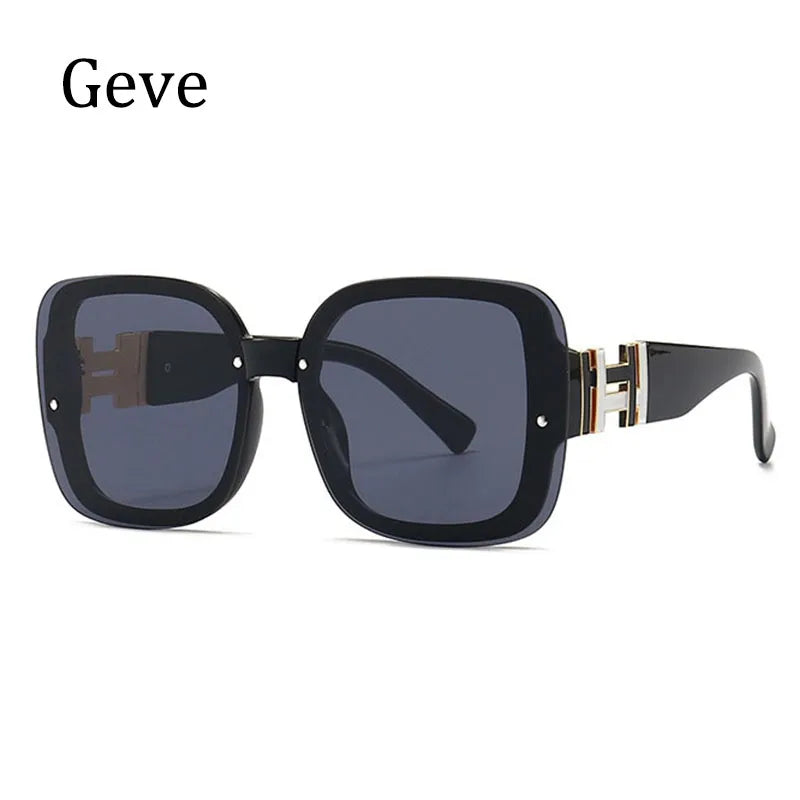 Orange Women's Square Sunglasses Trendy Luxury Brand Gradient Lenses Sun Glasses Ladies 100% UV400 Protection