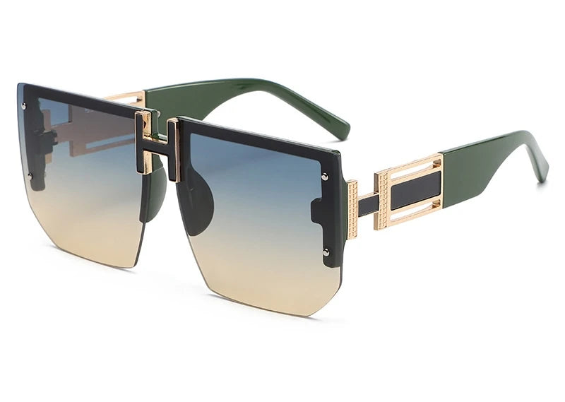 Orange Women's Square Sunglasses Trendy Luxury Brand Gradient Lenses Sun Glasses Ladies 100% UV400 Protection