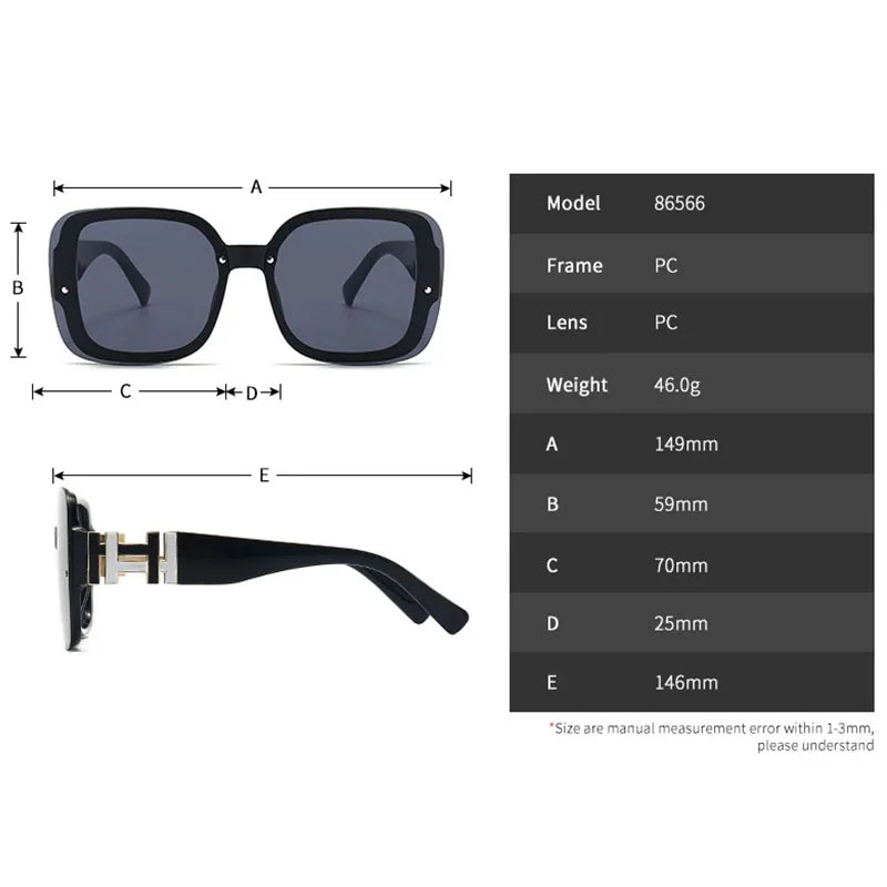 Orange Women's Square Sunglasses Trendy Luxury Brand Gradient Lenses Sun Glasses Ladies 100% UV400 Protection