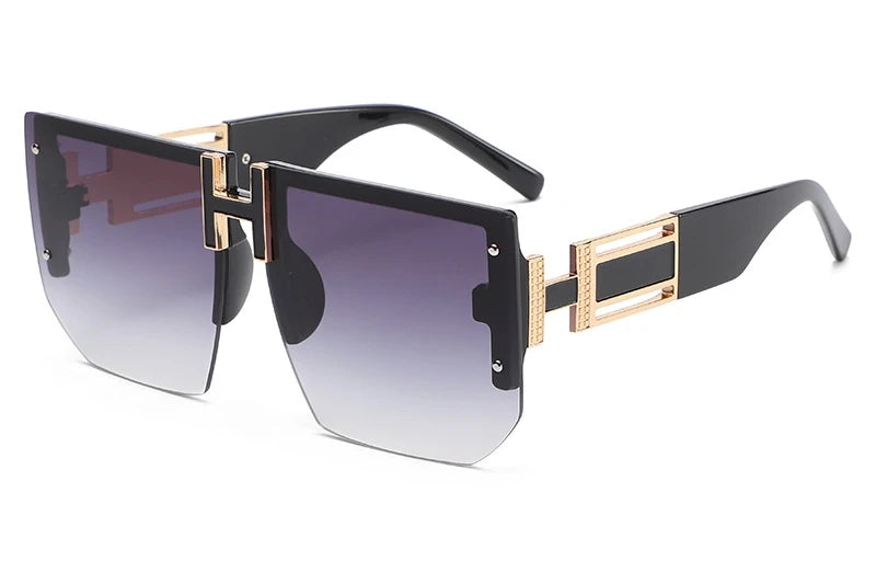 Orange Women's Square Sunglasses Trendy Luxury Brand Gradient Lenses Sun Glasses Ladies 100% UV400 Protection