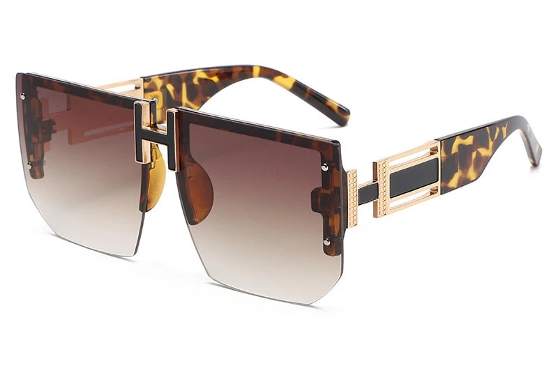 Orange Women's Square Sunglasses Trendy Luxury Brand Gradient Lenses Sun Glasses Ladies 100% UV400 Protection