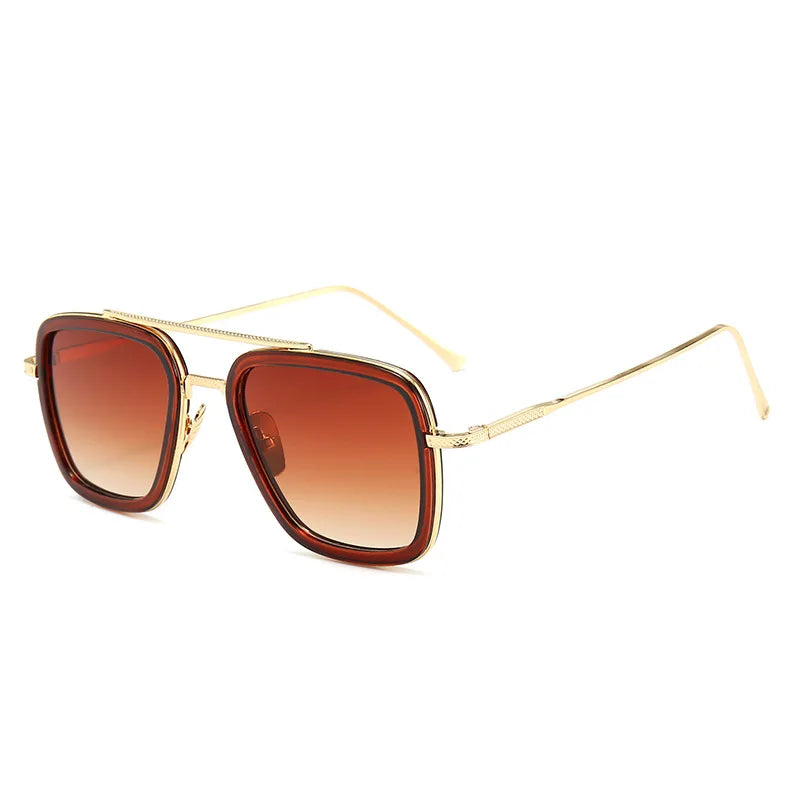 Square Frame Sun Glasses Men's Trendy Metal Sunglasses Vintage Luxury Designer Sunglasses Womens Gafas De Sol gg