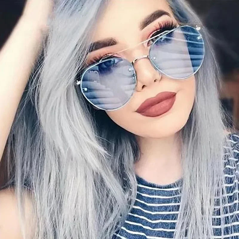 Tide Sunglasses Women Oval Ultraviolet-proof Premium Pink Sun Glasses Men Outdoor Cycling Driving Sun Eyewear Gafas