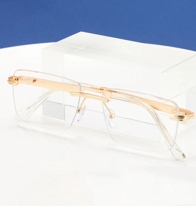 Titanium Rimless Eyeglasses Frame Brand designer Men Glasses Reading Glasses Optical Prescpriton Lenses Glasses