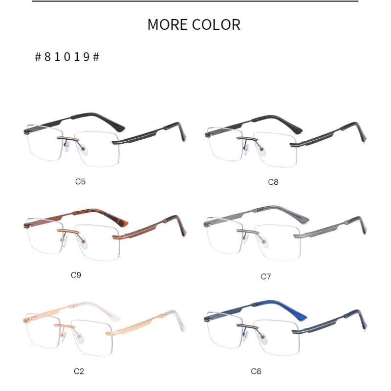 Titanium Rimless Eyeglasses Frame Brand designer Men Glasses Reading Glasses Optical Prescpriton Lenses Glasses