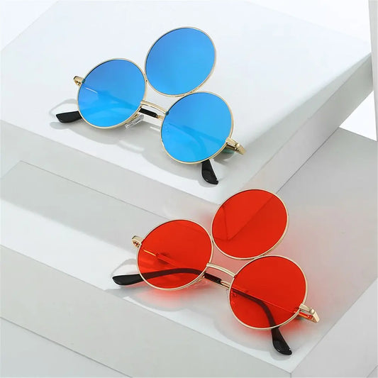 Funny Sunglasses Three Lenses 3 Eyes Round For Men Women Metal Vintage Sun Glasses UV400 Sun Shades Eyewear
