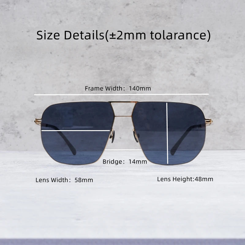 Germany Brand Designer Sunglasses Men Woman Sun Glasses Trendy Light Stainless Steel Sunglasses Tinted Sunglasses