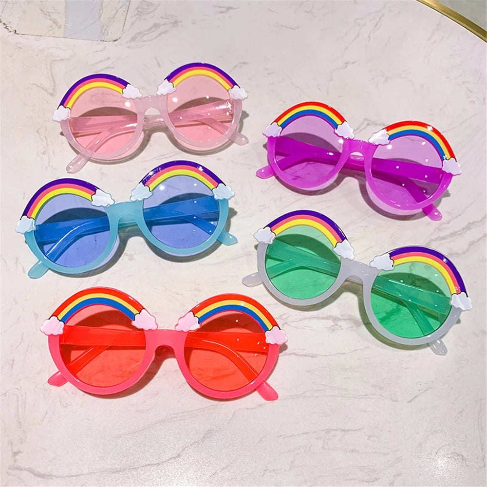Round Sunglasses Kids Rainbow Sun Glasses Girls Children Colorful Eye Lenses Baby Shades Boys Yellow Eyeglasses Driver Goggles