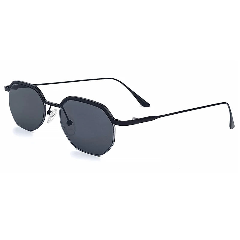 HBK Nuovo Retro Occhiali da Sole con Montatura Piccola Uomo Lenti Poligonali Occhiali da Sole Donna Attività Viaggio Festa Occhiali da Sole Donna Stile Estivo