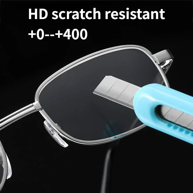 HD Lenses Reading GlassesMen's Women's Presbyopia Magnified Clear PC Lenses Diopter Glasses +0--+400